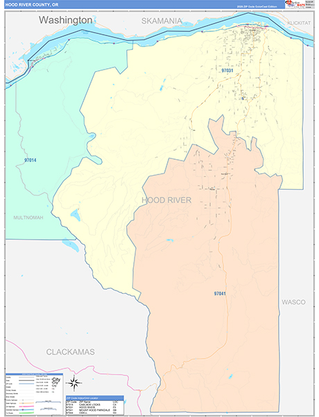 Hood River County, OR Wall Map